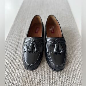 BASS Grammer Black Leather Tassel Fringe Loafers Size Men’s 7.5